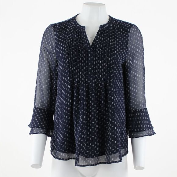 Charter Club Petite Printed Pintuck Top - Picture 1 of 5